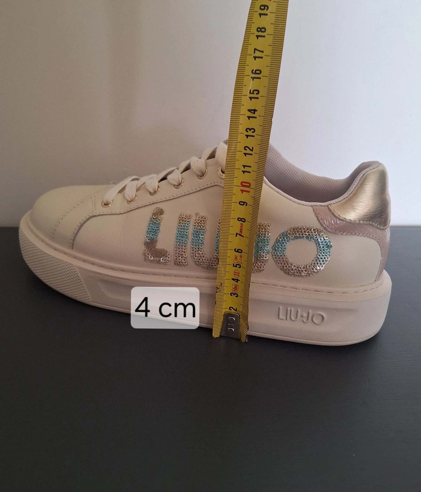 Tênis Liu Jo creme multicolor com logo brilhante tamanho 39 – photo 6